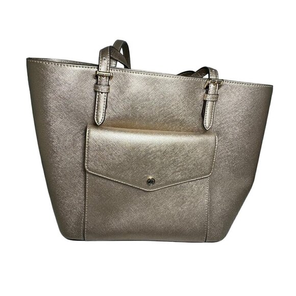 Michael Kors Gold Jet Set Front Pocket Tote Large  Never Used - Picture 2 of 12